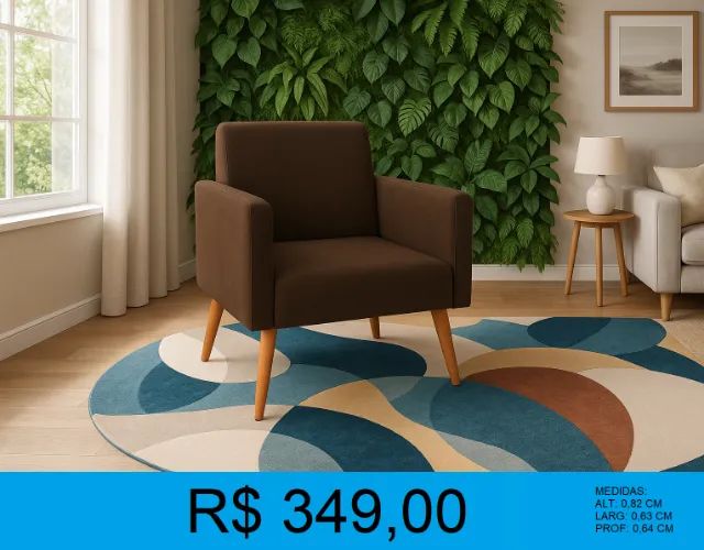POLTRONA - DISPONIVEL EM 2 CORES = RECEBA EM ATE 72H - Foto 2