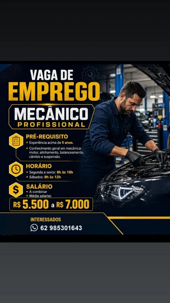 Vaga para mecânico profissional