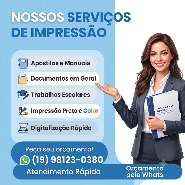 Impressão Documentos - Trabalhos Escolares - Apostilas