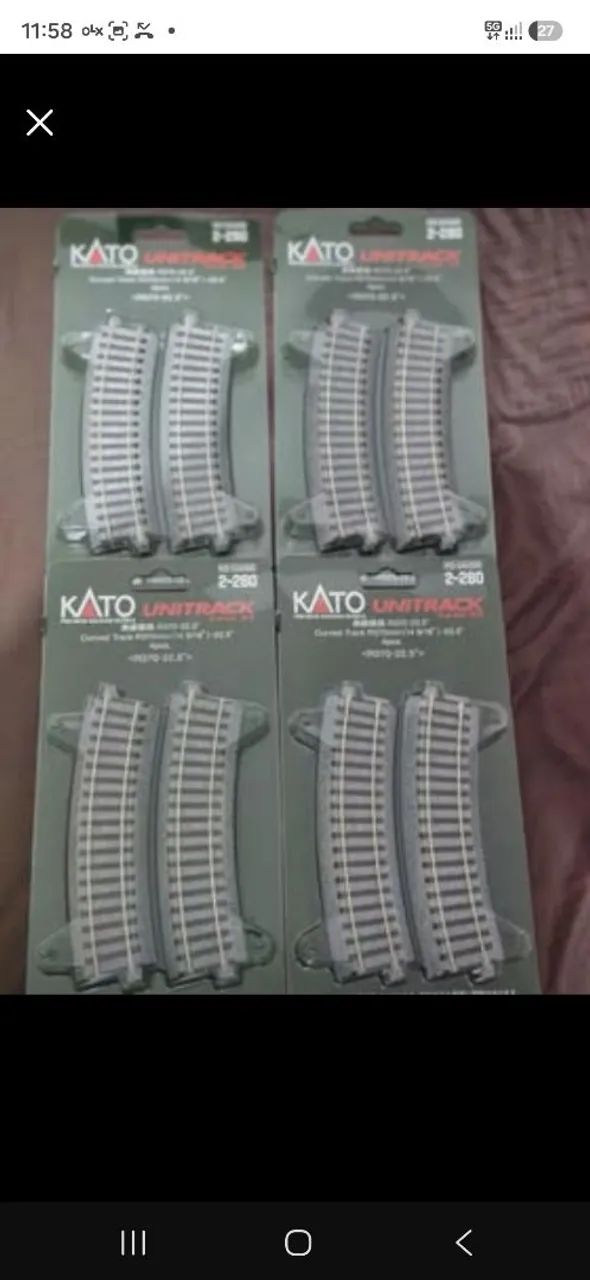 Kato Ho - Trilho Curva R370-22,5°: 2-280