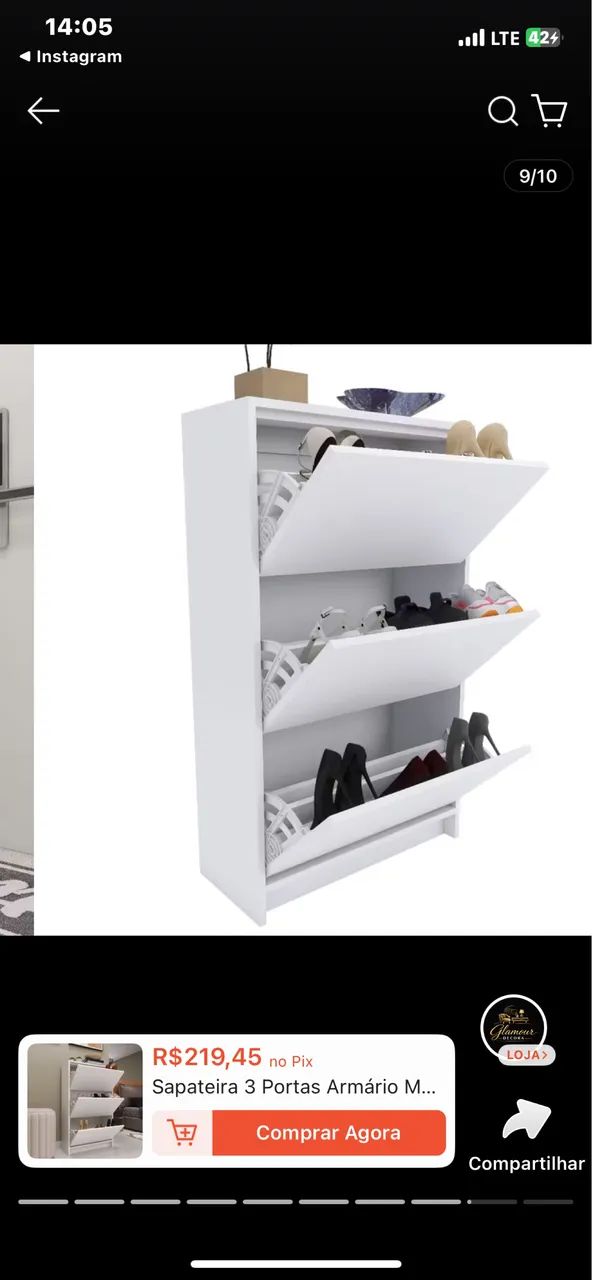 Sapateira 3 Portas 100%MDF - Foto 3