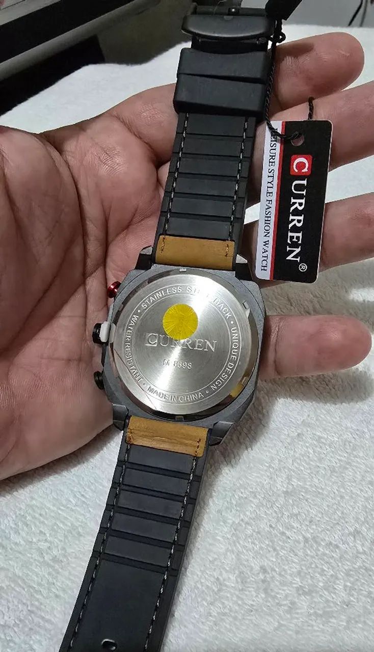 Relógio da Curren cronógrafo pulseira de couro original  - Foto 2