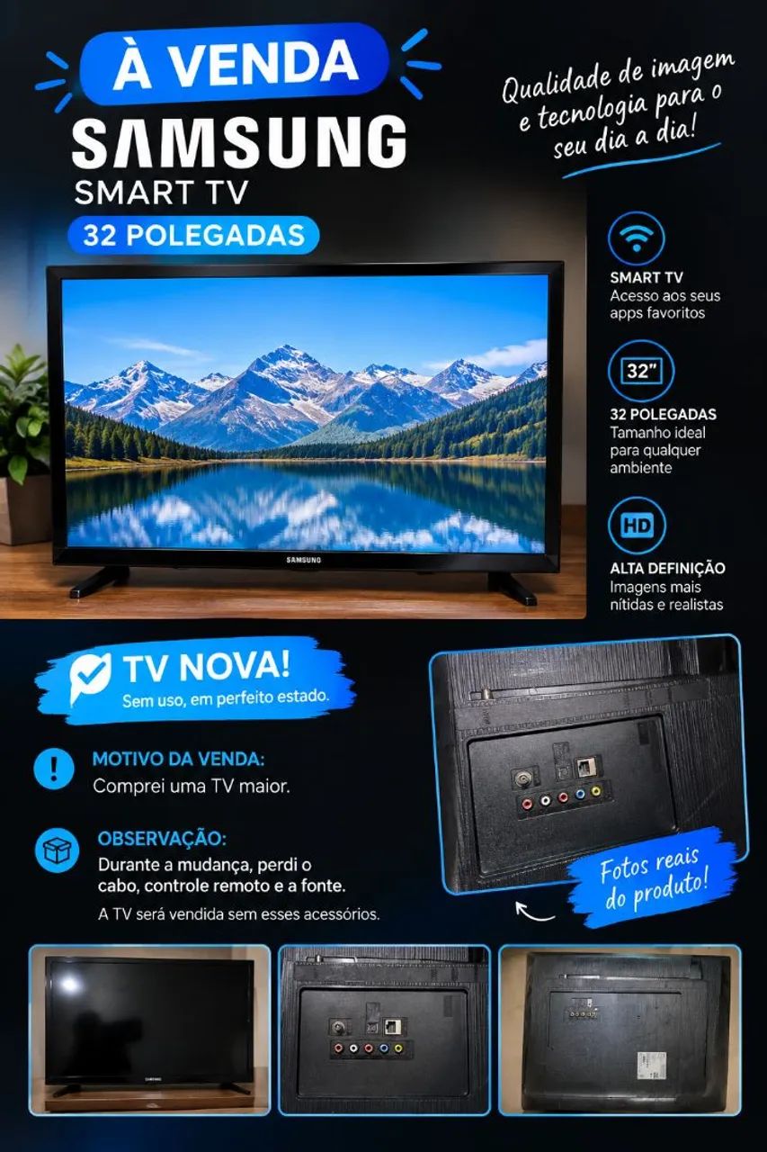 Vende-se Tv Samsung 32 polegadas Smart 