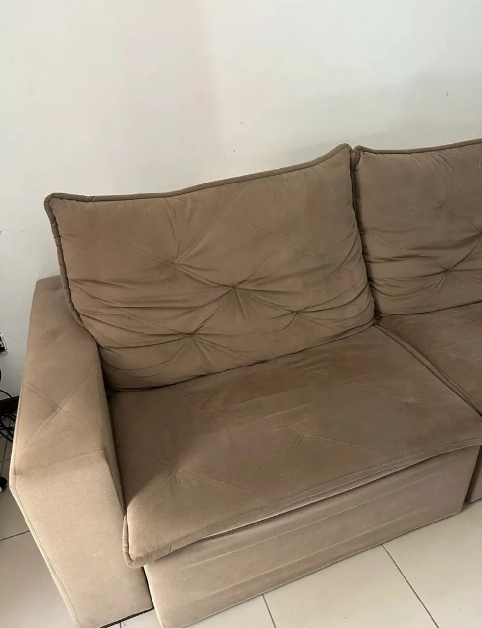 Sofá retrátil e reclinável suede 2,45m - Foto 4
