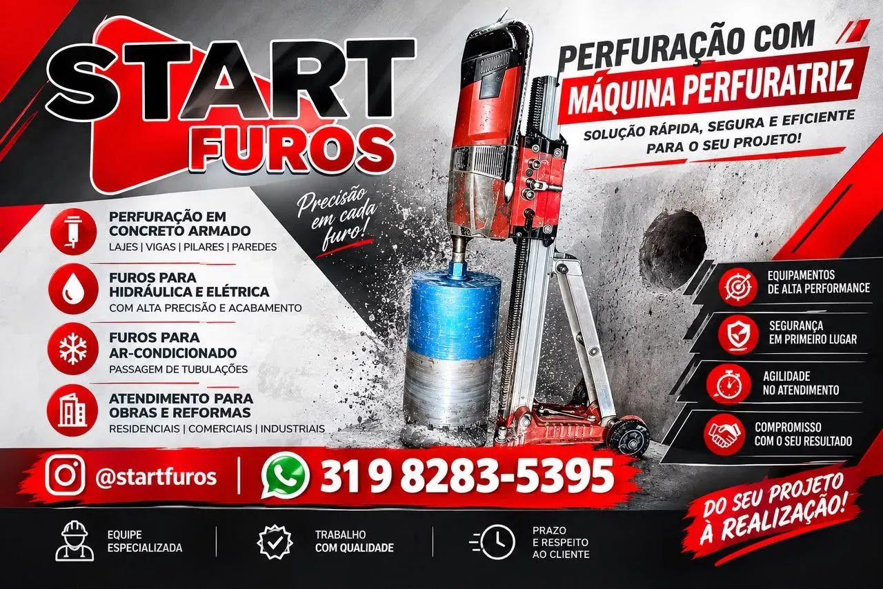 Furos em concreto armado,demolição,demolição controlada 