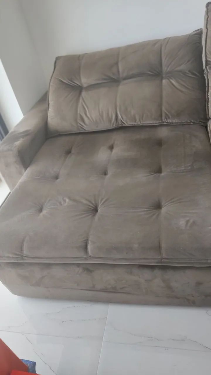 BAIXOU...Sofá Chaise Retrátil até 5 lugares , tecido macio aveludado. - Foto 4