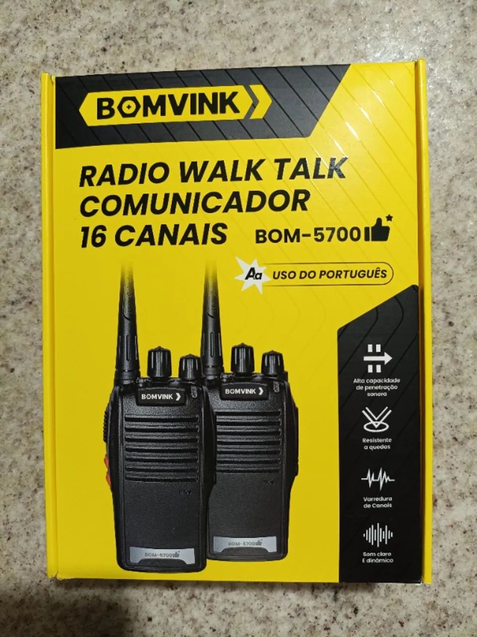 Walkie Talkie Rádio Comunicador 16 Canais Bomvink (Novo na Caixa!)