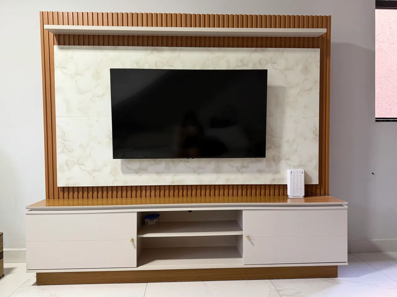 PAINEL COM RIPADO E MÁRMORE  - Foto 4