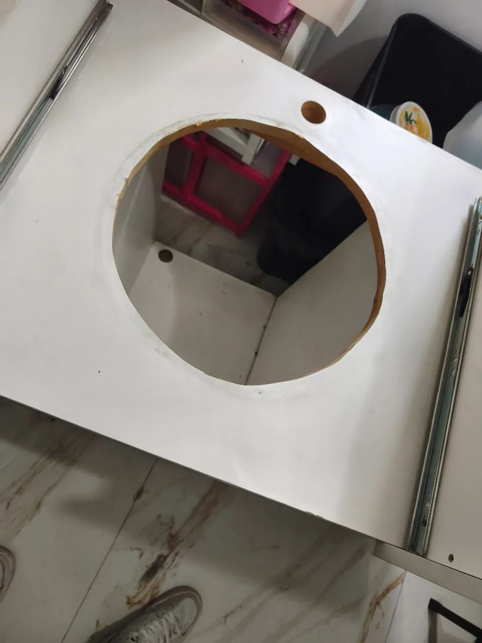 Bancada pia mesa de MDF branca - Foto 4