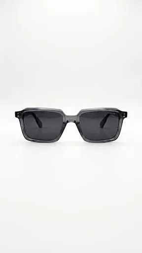 Óculos de Sol MOSCOT Quadrado em Acetato Cinza Translúcido Premium - Foto 4