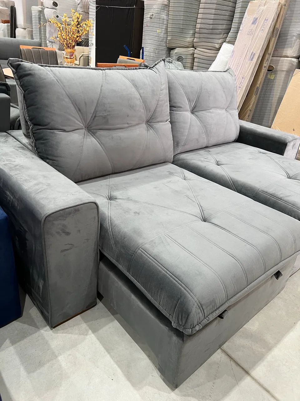 Sofá Retrátil Molas Ensacadas Super Pillow NOVO