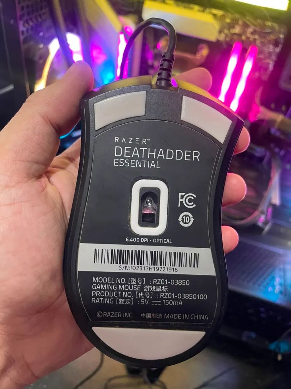 Mouse Gamer Razer DeathAdder Essential Preto 6.400 DPI - Foto 2