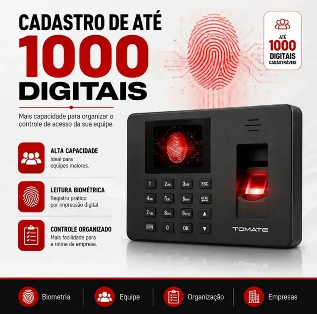 Relógio Ponto Biométrico - Tomate - Foto 3