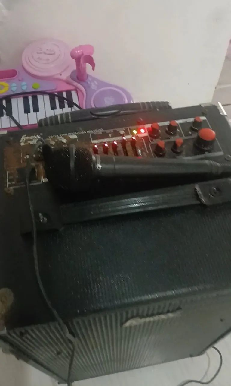 Caixa de Som Lenox Com microfone amplificada - Foto 2