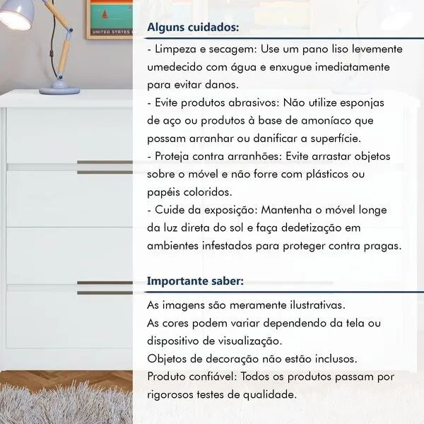 Cômoda Cabeceira Urban 8 Gavetas para Quarto - Foto 2