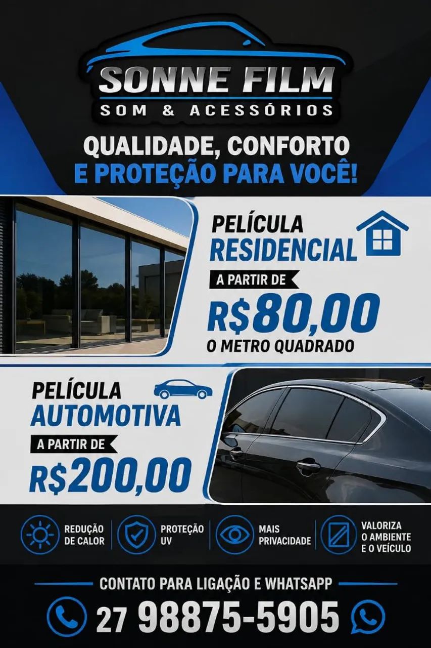 Serviços de instalação de película.