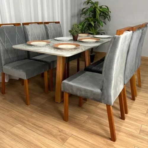 Mesa de Jantar Bali 1.60×0.80 Com 6 Cadeiras Entrega Rápida - Foto 4