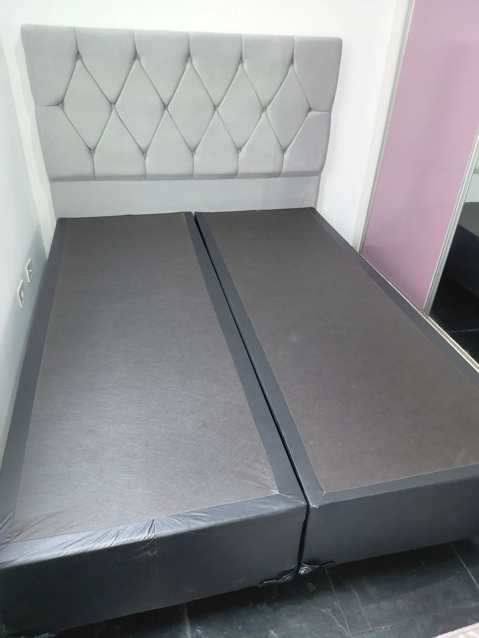 Cama box casal com cabeceira seminova  - Foto 2