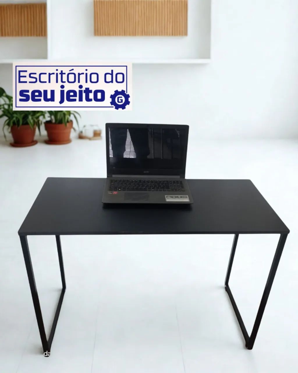 Escrivaninha Industrial 1m NOVA Mesa de Escritório Multiuso para Notebook Computador Birô - Foto 4