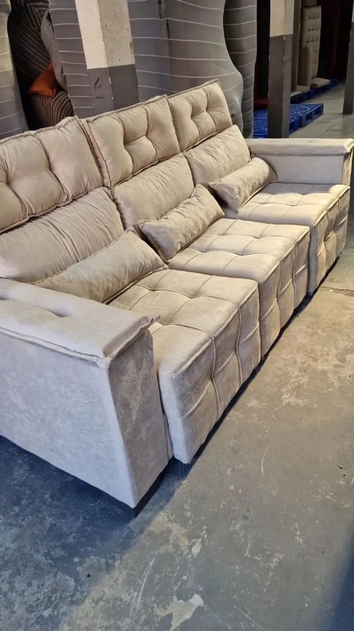 Sofa 3 lugares retrátil e reclinável com entrega grátis  - Foto 5