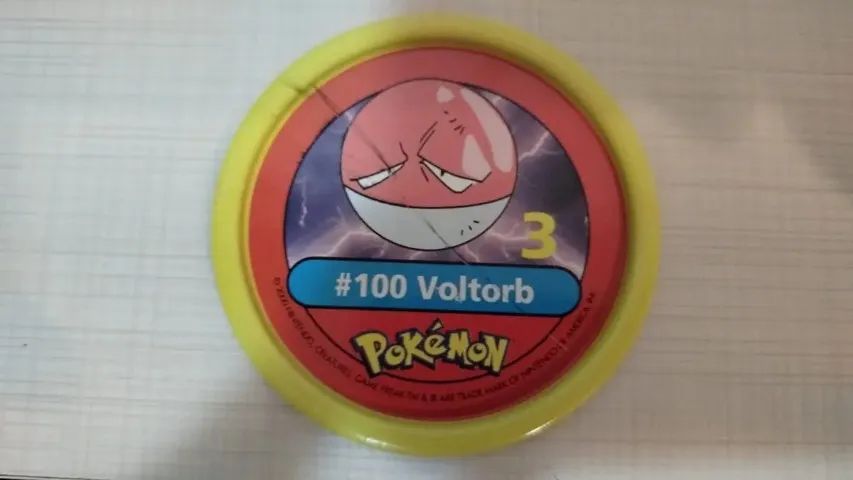 Tazos Estrela Pokémon Pokemetal #100 Voltorb