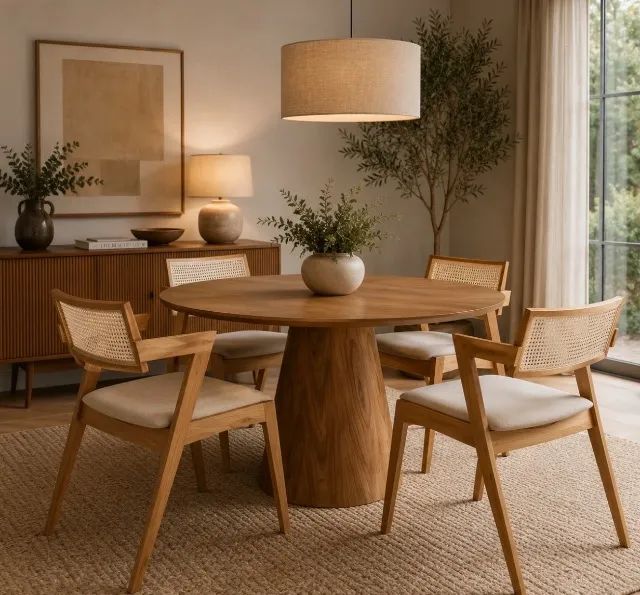 Conjunto de Jantar Aurora Redondo 4 Lugares
