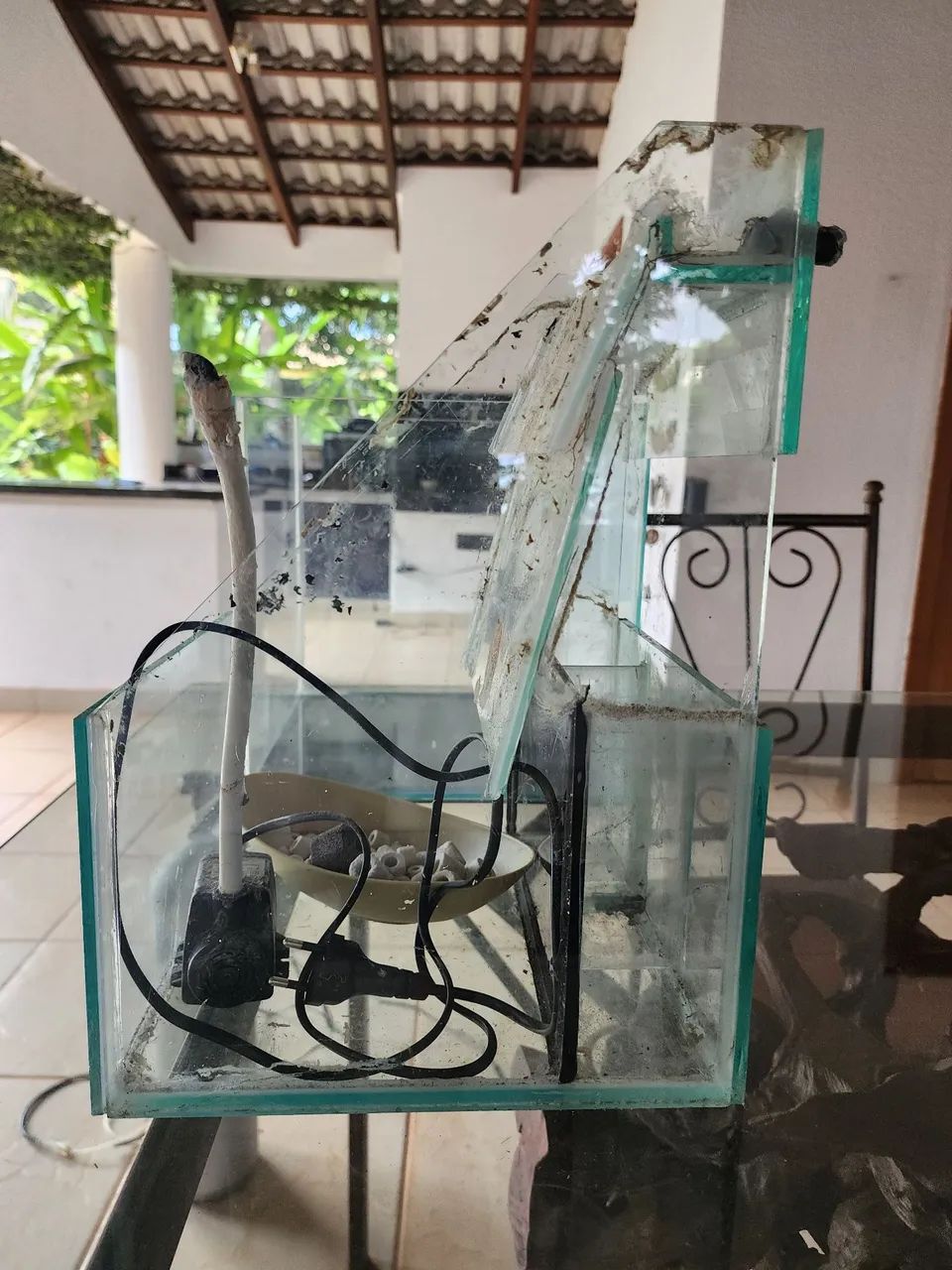 Paludario 200 reais 25×16×19, aproximadamente 10L, com bomba e mídias,  podemos negociar!