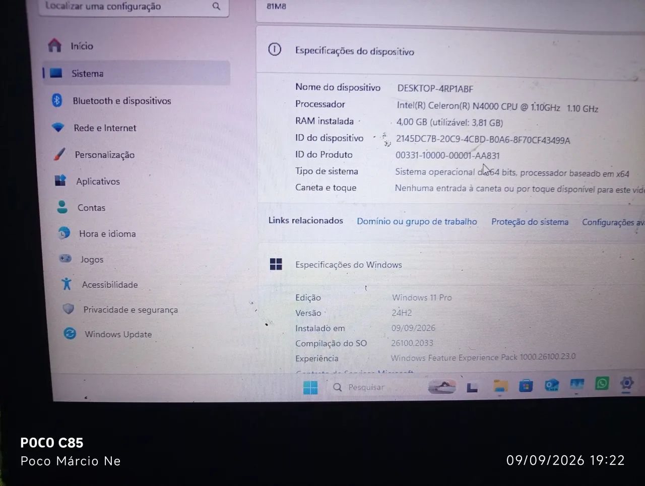 Netbook Lenovo 4 GB de memória e SSD de 120  - Foto 2