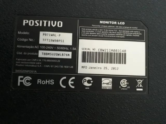 Monitor de 18,5 polegadas para computador e notebook, incluindo cabo VGA e energia. - Foto 5