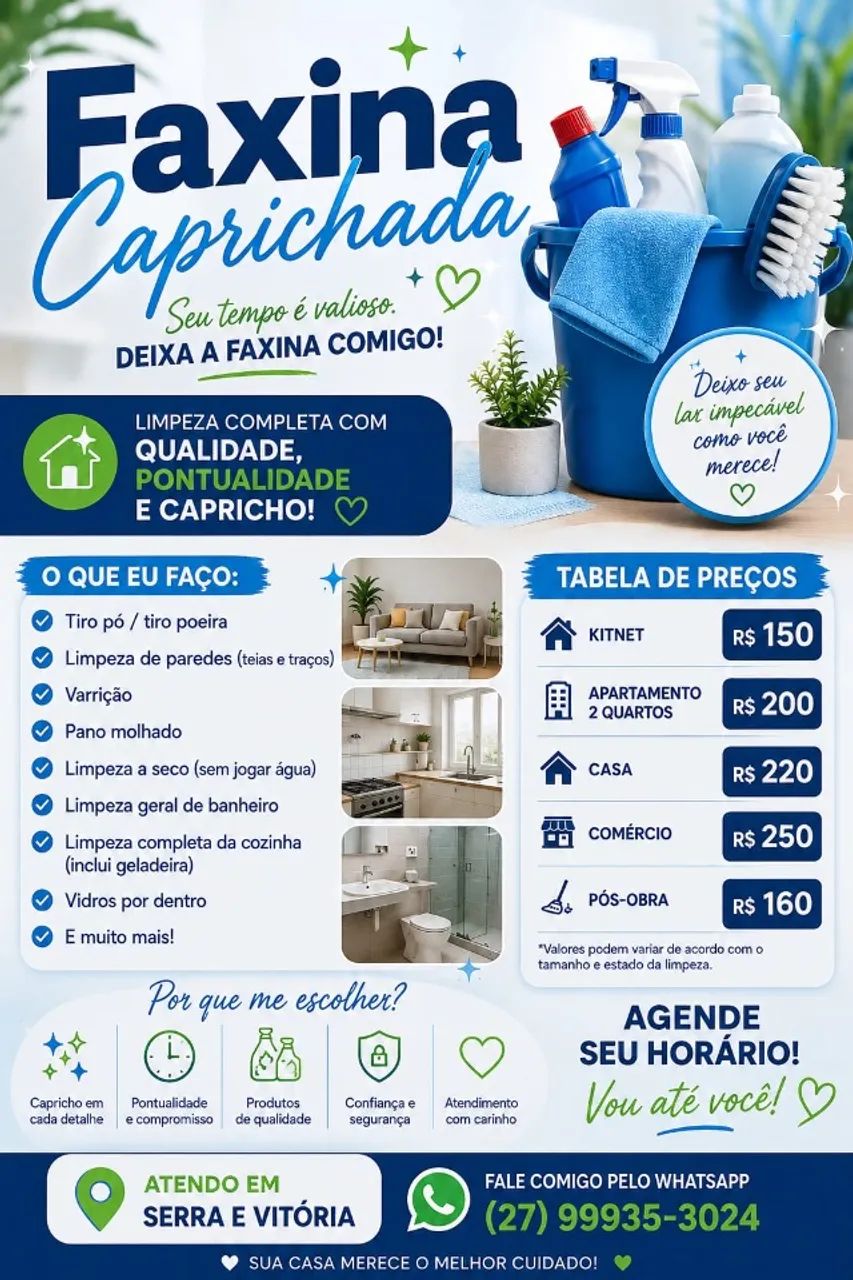 Faxineira com referência 