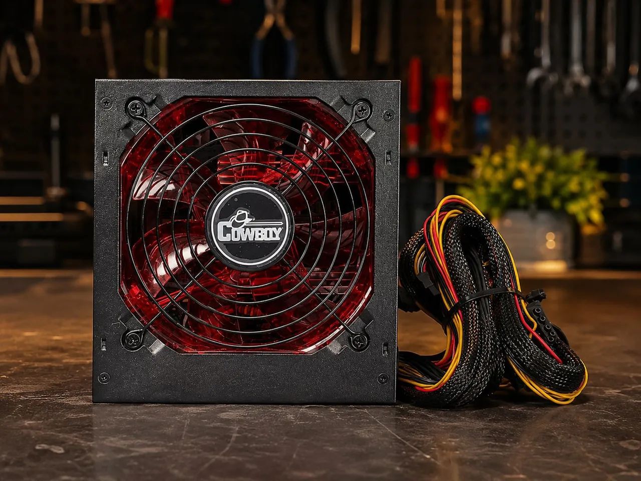 Fonte ATX Cowboy 600W para PC com Cooler Vermelho - Foto 4