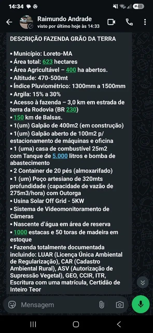 Vendo uma fazenda 