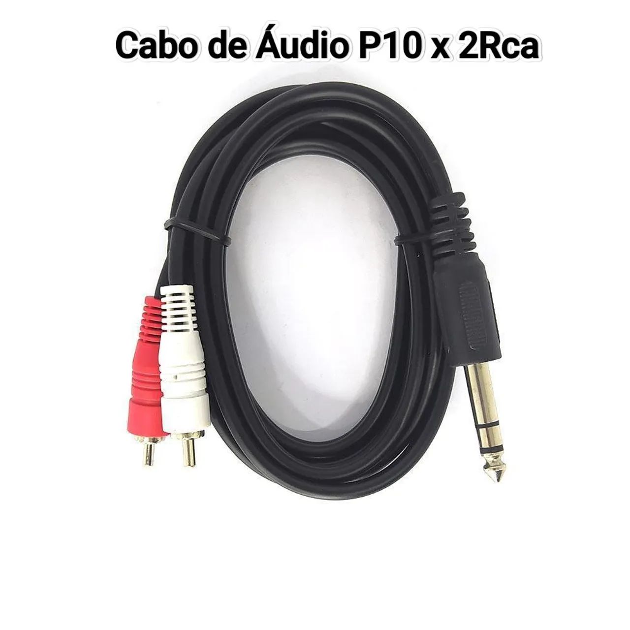 Cabo de Áudio P10 x 2Rca Estéreo Mbtech 1,5m Novo - Foto 2