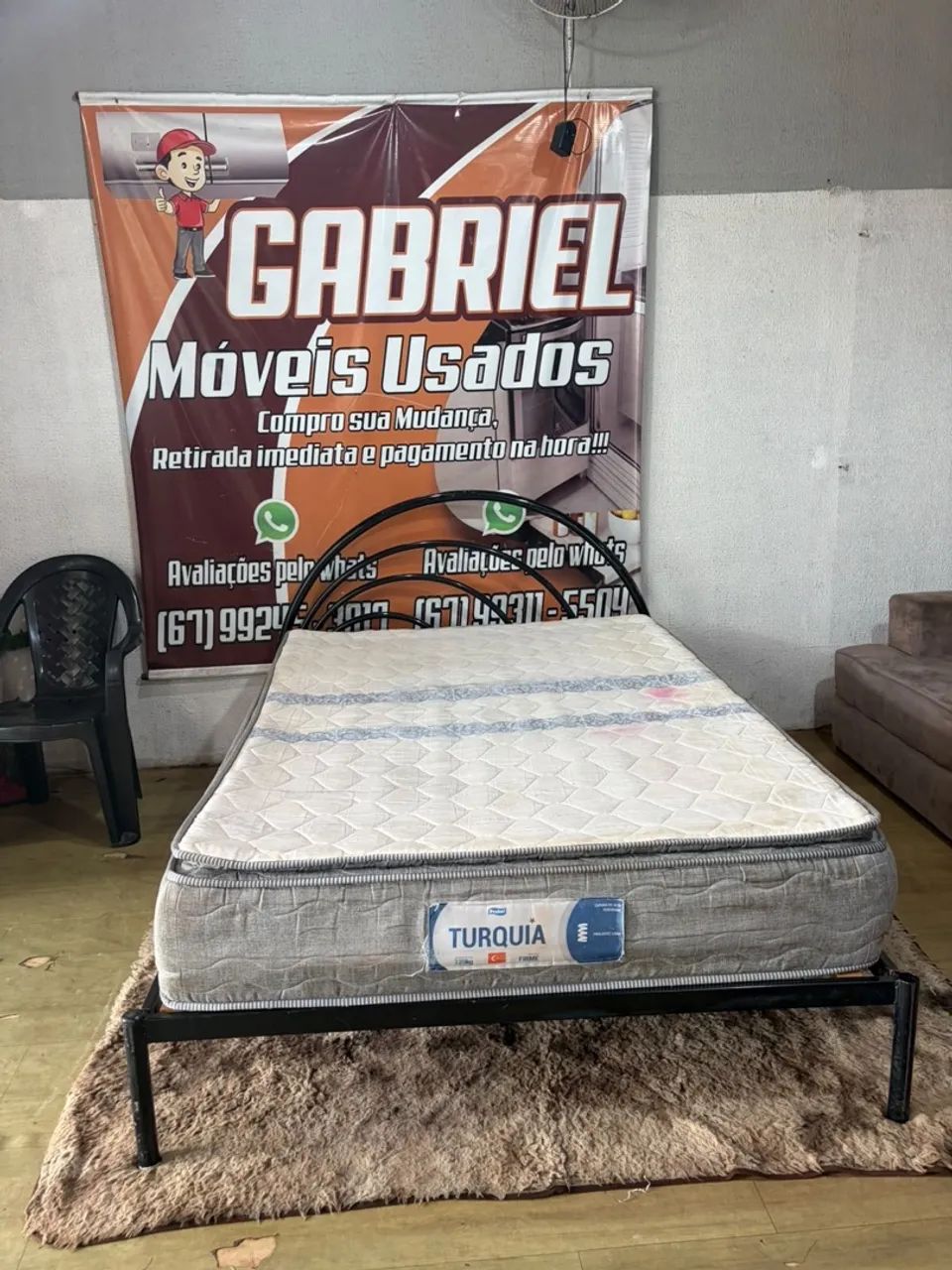Cama de ferro casal + colchão  - Foto 2