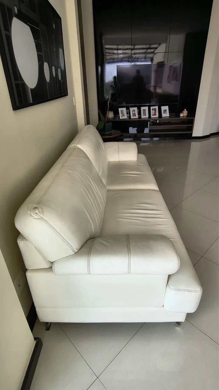 Sofa em couro branco - Foto 3