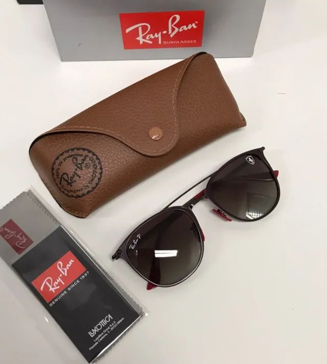 óculos de sol ray ban rb3601 ferrari coffe - Foto 5