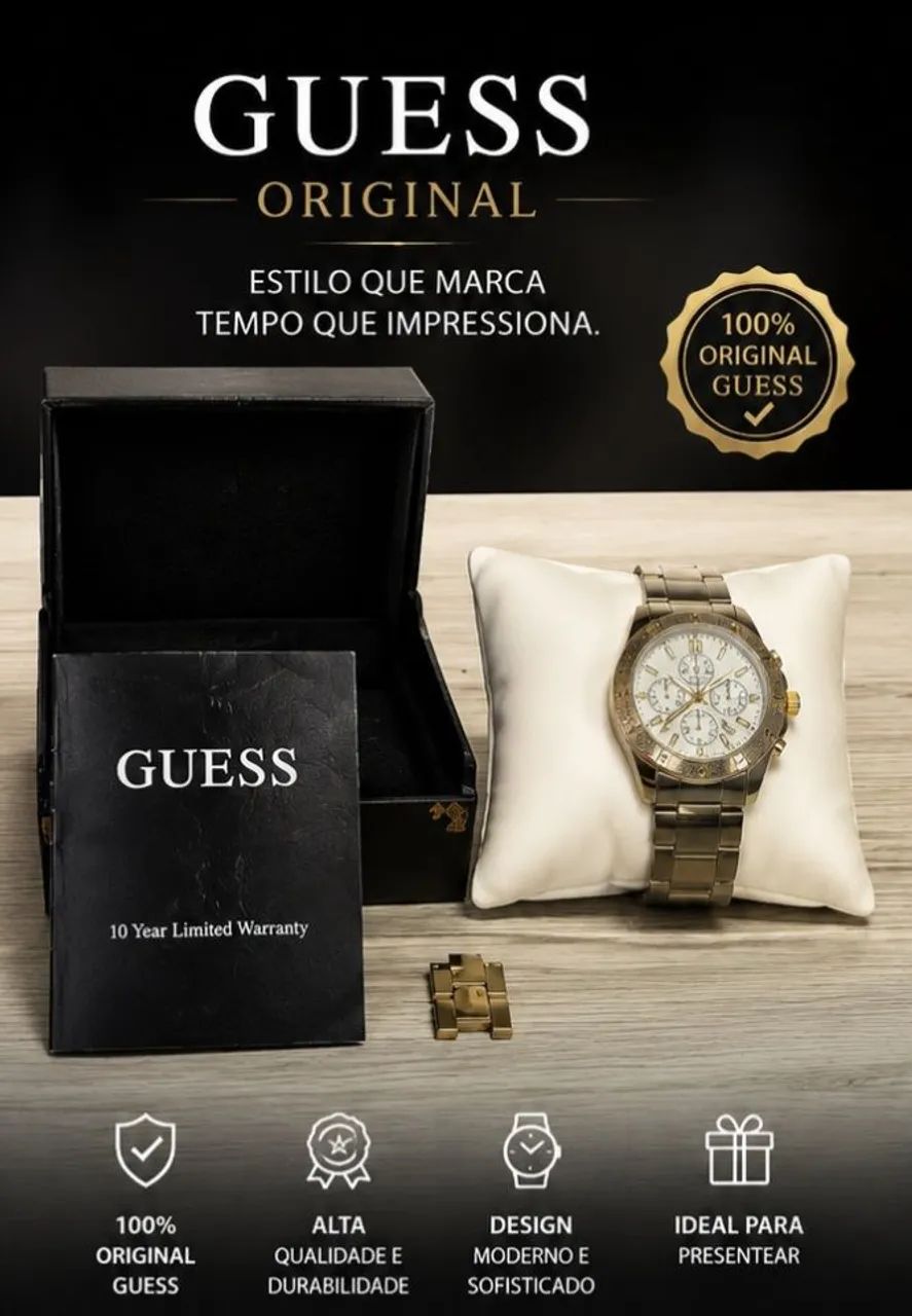 Relógio dourado da Guess