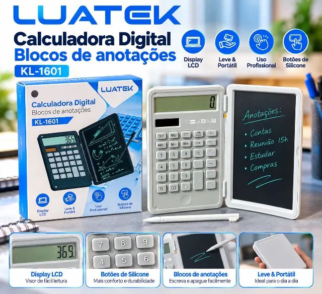 Calculadora digital com bloco de notas  - Foto 2