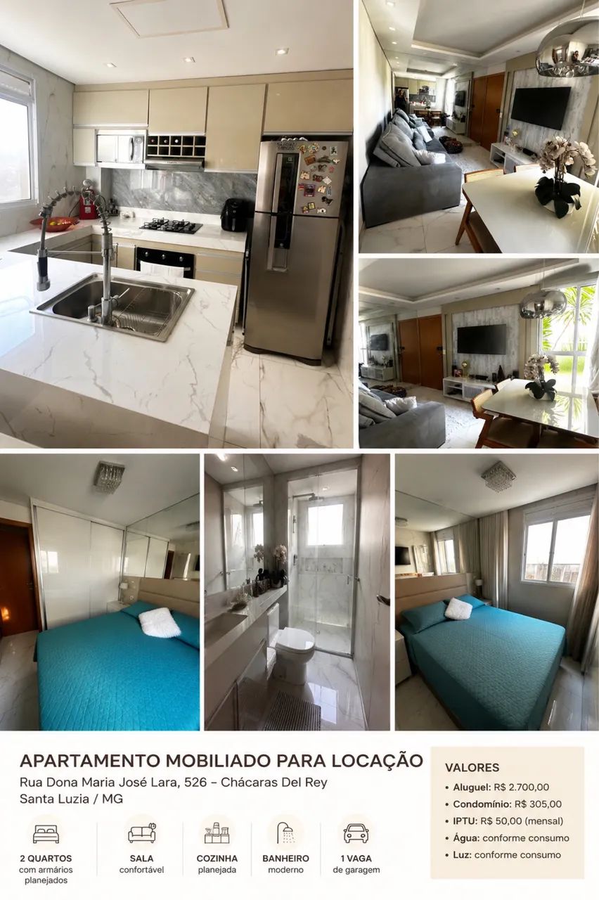Apartamento mobiliado para locação 
