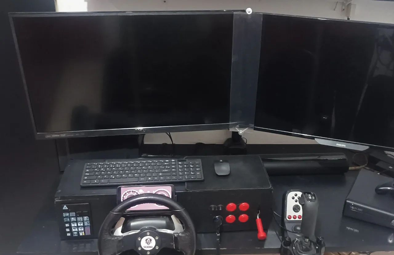 Kit G27 completo com manopla Scania e botton box 