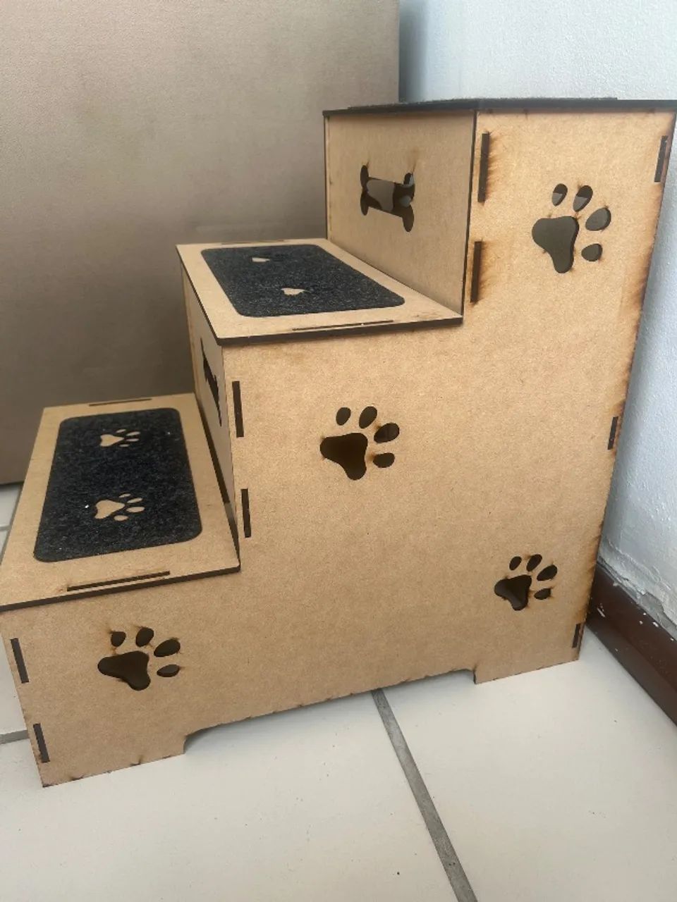 Escada Pet 3 Degraus em MDF Cru 45cm  - Foto 3