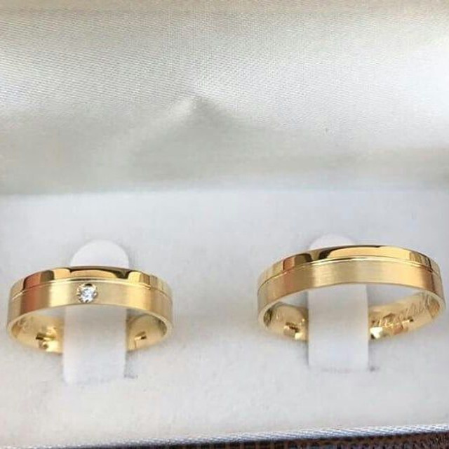 ANÉIS DE NOIVADO OURO 18K - Foto 3