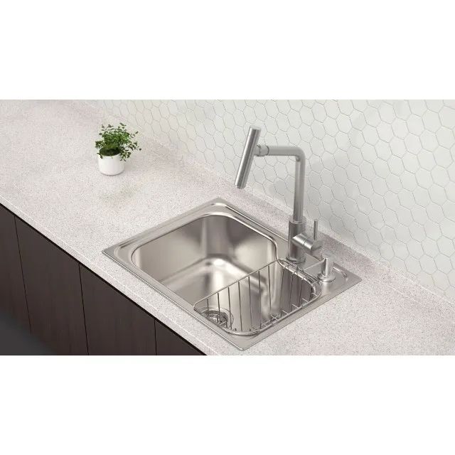 Cuba Tramontina Morgana Compact 48 FX em Aço Inox + Cesto Aramado e Dosador - Foto 2