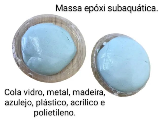 Cola Acqua Blue Massa Epóxi Modelável Subaquática A+b 1kg Azul Claro - Foto 2