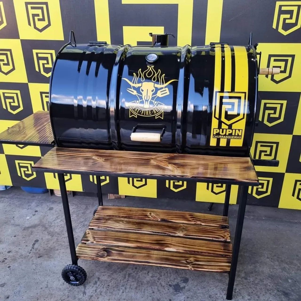 Churrasqueira para costela e frango a bafo , tambor especial chapa 14