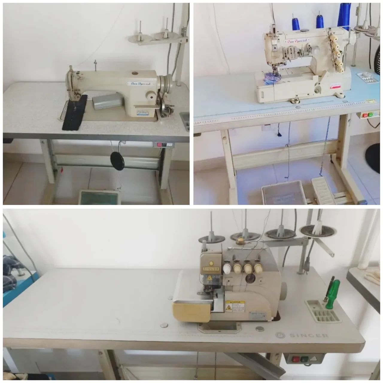 Máquinas de costura Ganoleira, Ponto Cadeia e Reta.