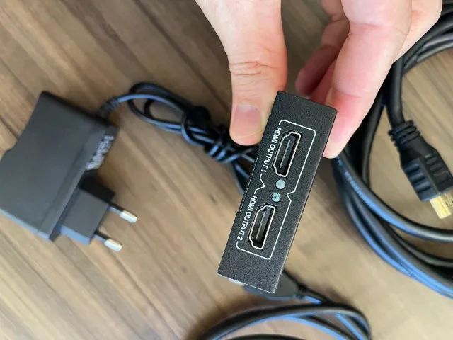 Splitter Hdmi 1x2 Kp-3471 Knup + Cabo HDMI 5 mt  + Cabo HDMI 1,5 mt - Foto 3