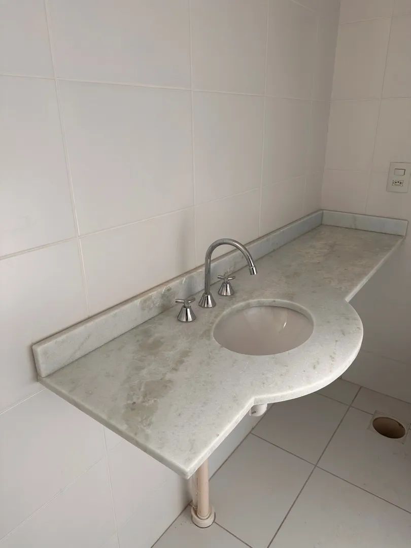 Bathroom or powder room sink set, complete with faucet and basin