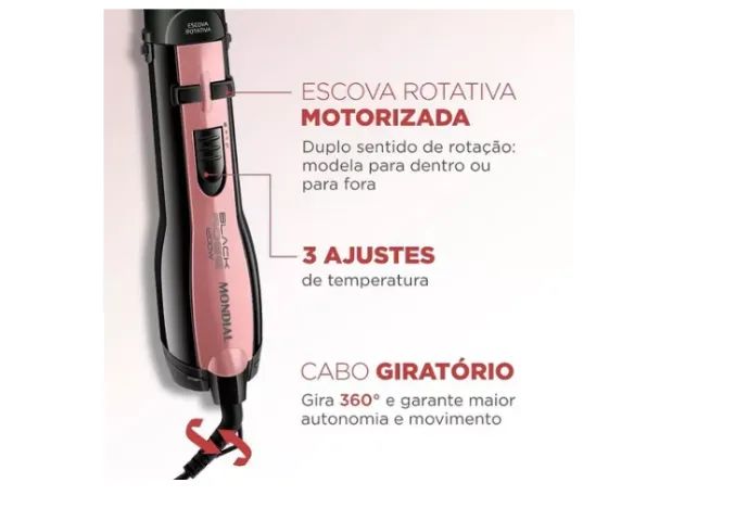Escova Secadora Black Gold Argan Es-10 1200w Mondial **Ler anúncio** - Foto 5