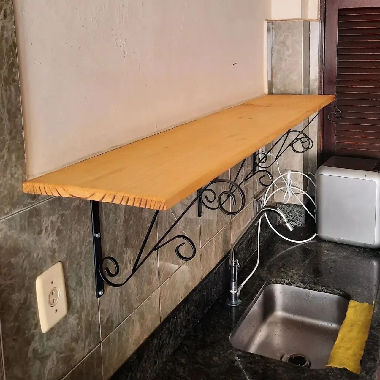 Promo | 2UN. Mão francesa 30x30 industrial Pratilheira industrial decoração de casa Ferro - Foto 3